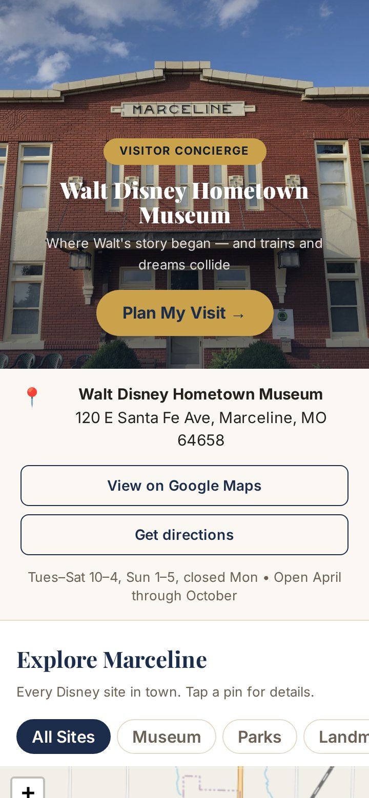 Walt Disney Hometown Museum sample demo screen