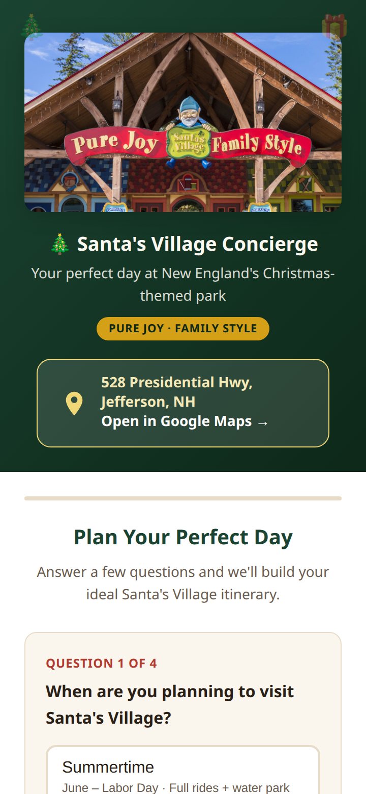 Santa's Village sample demo screen